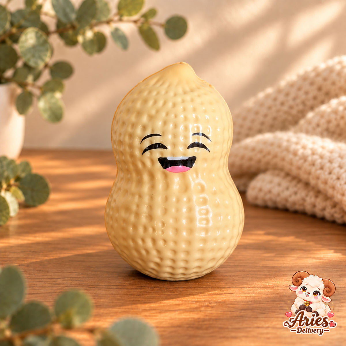 🥜 Squishy Cacahuète Kawaii – 2 coloris