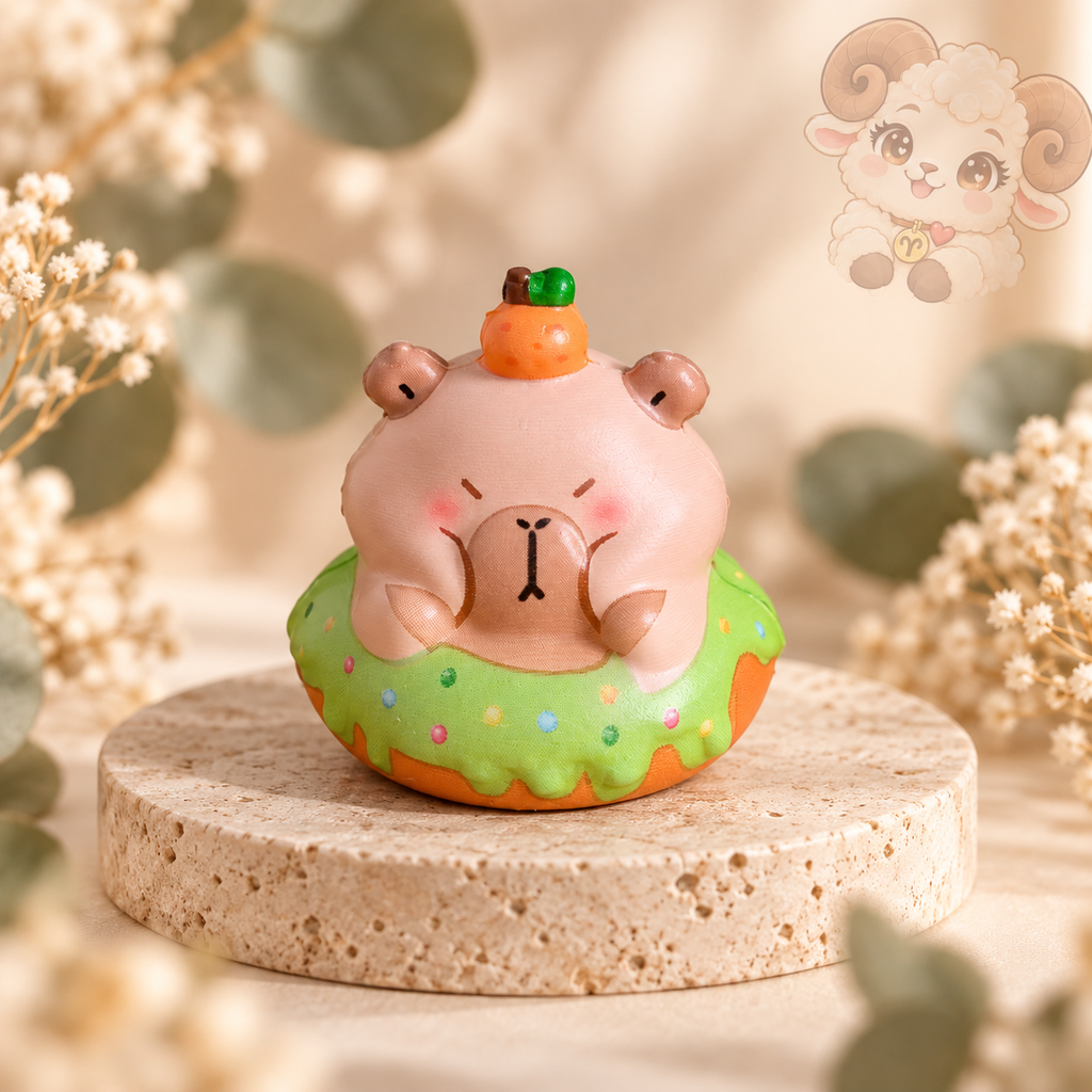 🐾 Mini Squishy Capybara kawaii – 4 à 5 cm