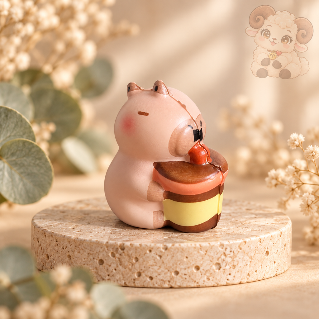 🐾 Mini Squishy Capybara kawaii – 4 à 5 cm