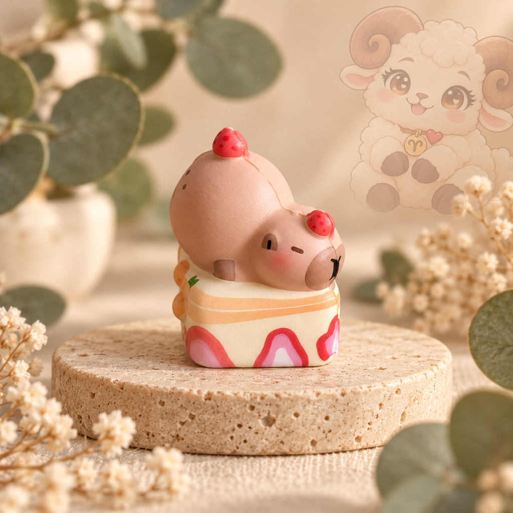 🐾 Mini Squishy Capybara kawaii – 4 à 5 cm