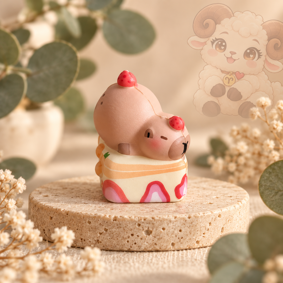 🐾 Mini Squishy Capybara kawaii – 4 à 5 cm