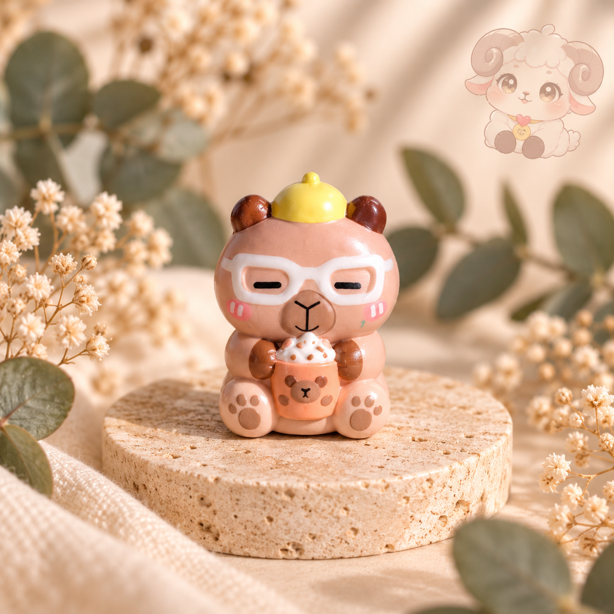 🐾 Mini Squishy Capybara kawaii – 4 à 5 cm