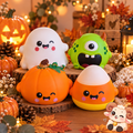 🎃 Squishy Halloween Kawaii – 4 modèles – Environ 12,5 cm