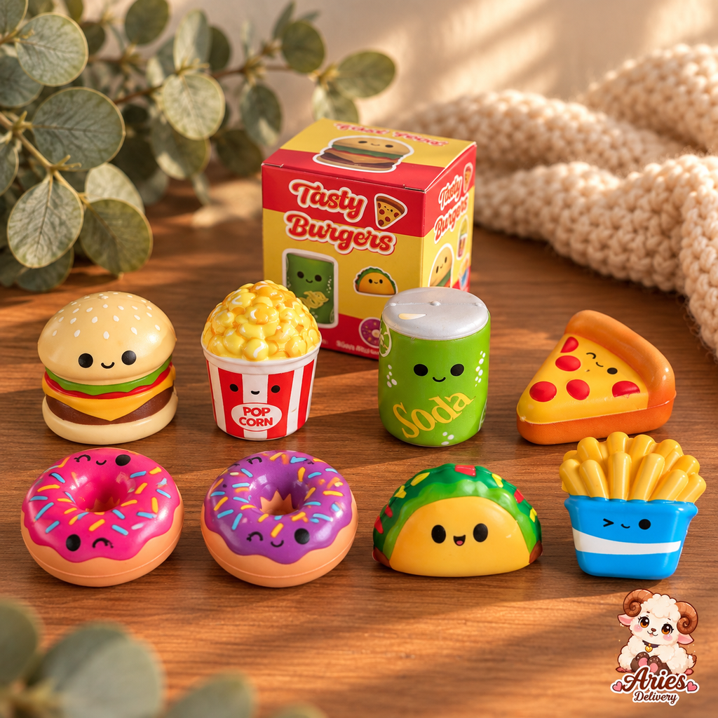 🍔 Mini Squishy Tasty Food Surprise – Modèle aléatoire