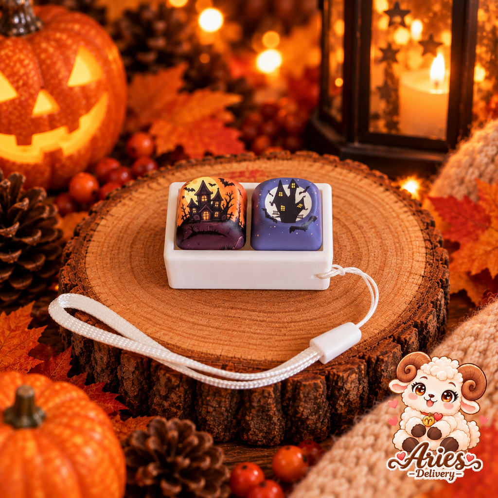 Clavier 2 touches Halloween avec deux maisons hantées